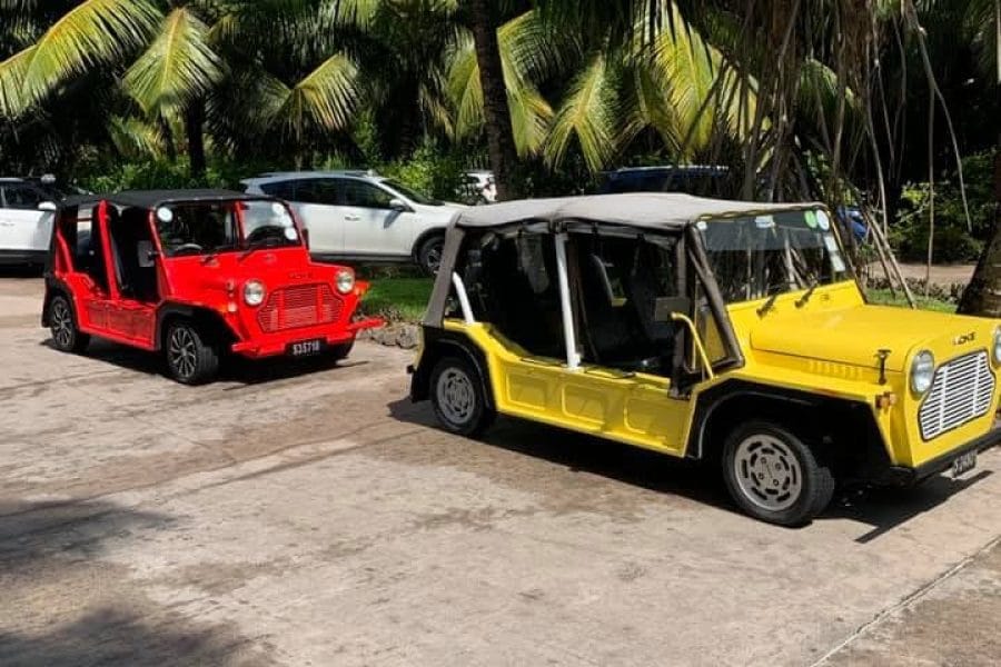 Mini Moke Cabriolet à louer aux Seychelles